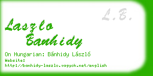 laszlo banhidy business card